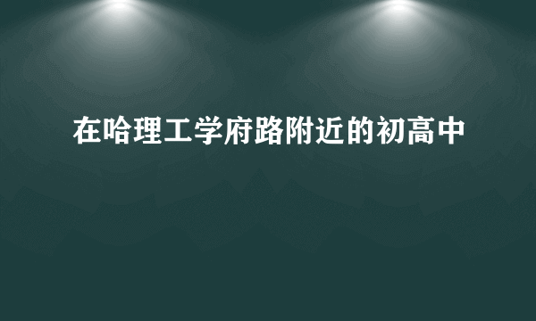 在哈理工学府路附近的初高中