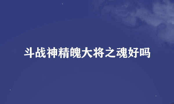 斗战神精魄大将之魂好吗