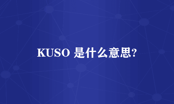 KUSO 是什么意思?