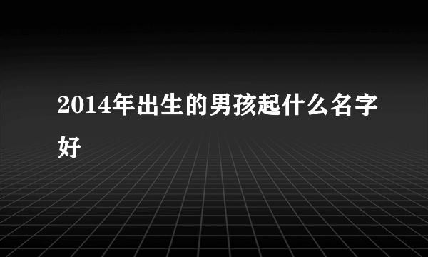 2014年出生的男孩起什么名字好
