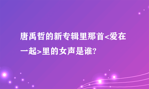 唐禹哲的新专辑里那首<爱在一起>里的女声是谁?