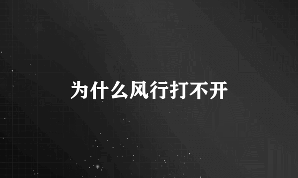 为什么风行打不开