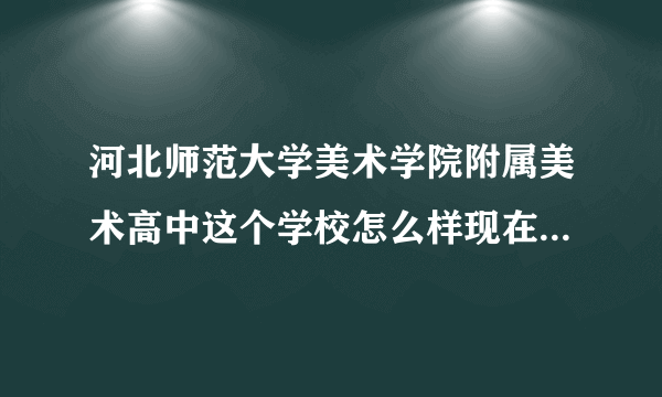 河北师范大学美术学院附属美术高中这个学校怎么样现在，升学率怎么样，是艺术高中，还是也有普高啊？？