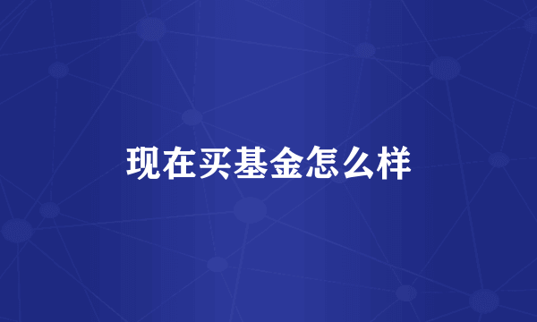 现在买基金怎么样