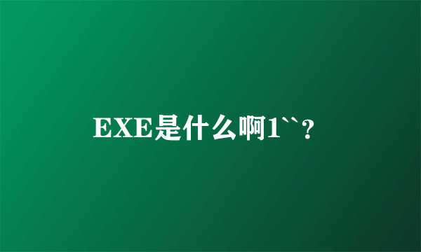EXE是什么啊1``？