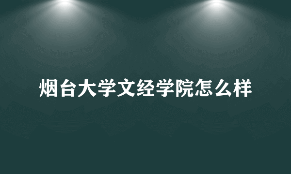 烟台大学文经学院怎么样