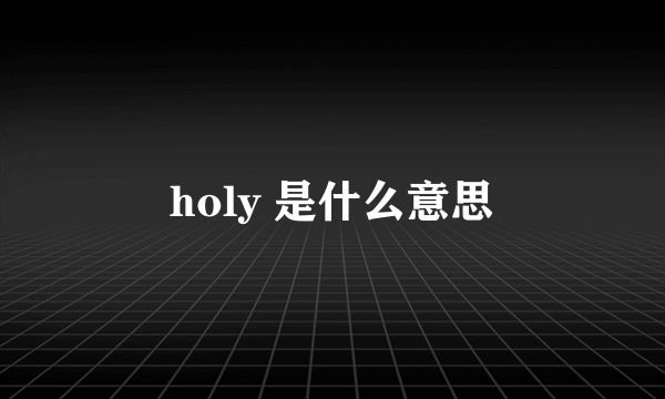 holy 是什么意思