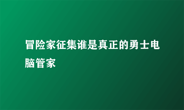 冒险家征集谁是真正的勇士电脑管家