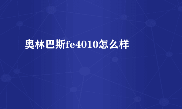 奥林巴斯fe4010怎么样