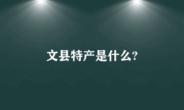 文县特产是什么?
