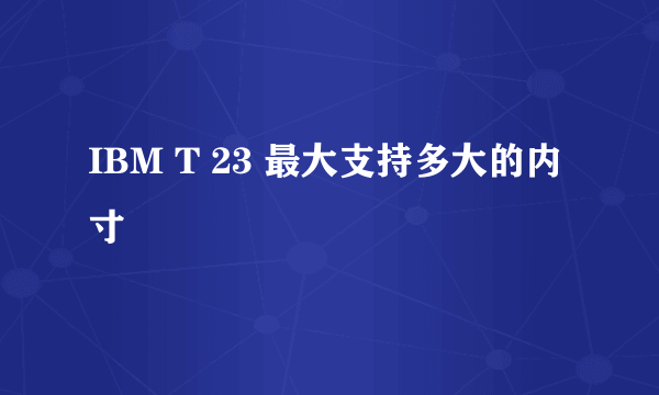 IBM T 23 最大支持多大的内寸