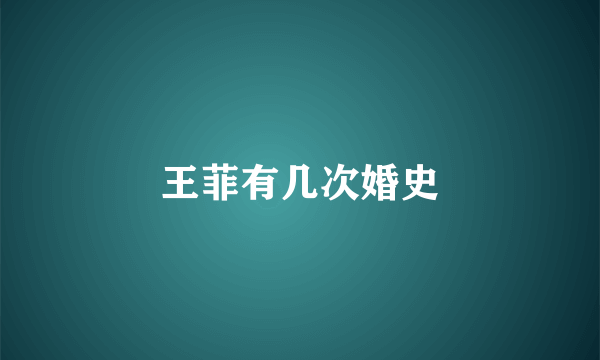 王菲有几次婚史