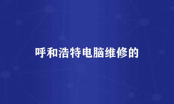 呼和浩特电脑维修的