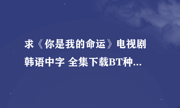 求《你是我的命运》电视剧 韩语中字 全集下载BT种子 在线等