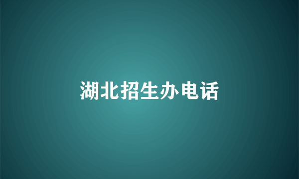 湖北招生办电话