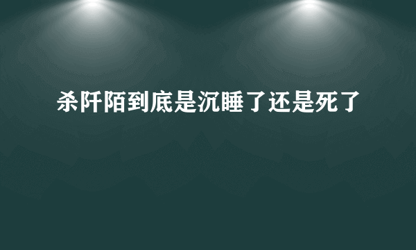 杀阡陌到底是沉睡了还是死了