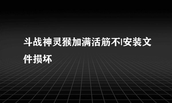 斗战神灵猴加满活筋不|安装文件损坏