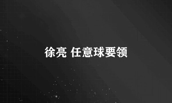 徐亮 任意球要领