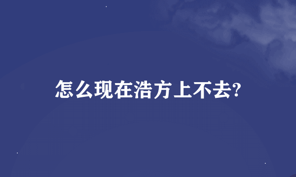 怎么现在浩方上不去?