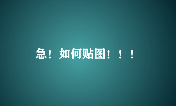 急！如何贴图！！！