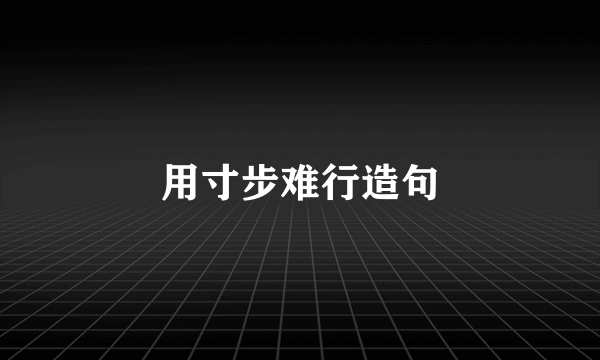 用寸步难行造句