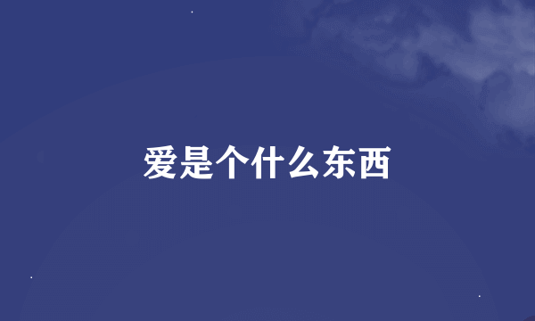 爱是个什么东西