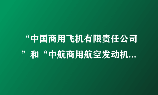 “中国商用飞机有限责任公司”和“中航商用航空发动机有限责任公司”，就业谁更好呢？