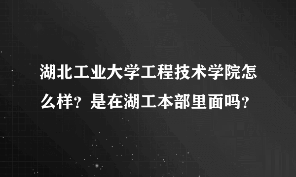 湖北工业大学工程技术学院怎么样？是在湖工本部里面吗？