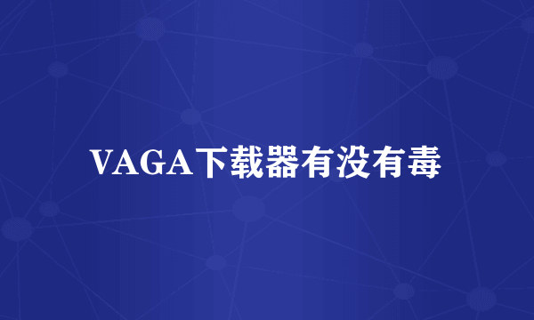 VAGA下载器有没有毒