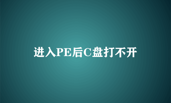 进入PE后C盘打不开