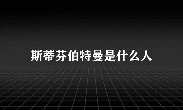 斯蒂芬伯特曼是什么人
