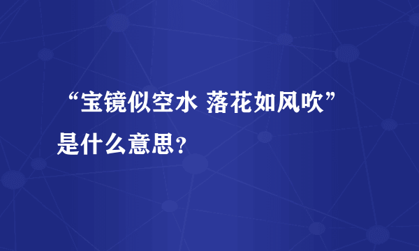 “宝镜似空水 落花如风吹”是什么意思？