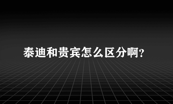 泰迪和贵宾怎么区分啊？