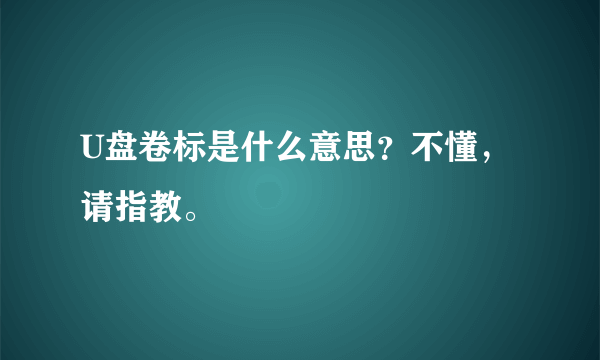 U盘卷标是什么意思？不懂，请指教。
