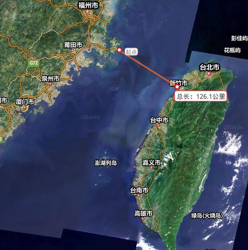 大陆和台湾的距离是多少啊？