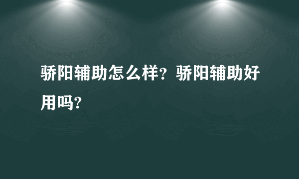 骄阳辅助怎么样？骄阳辅助好用吗?