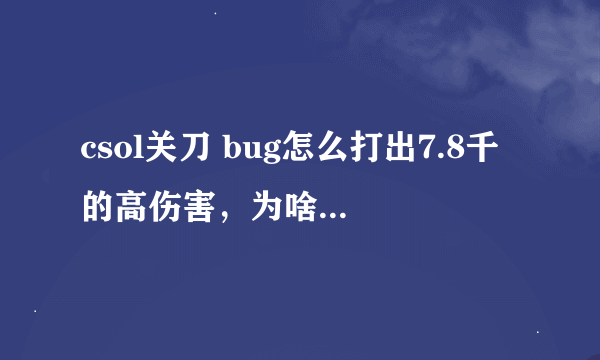 csol关刀 bug怎么打出7.8千的高伤害，为啥我才打几百滴血啊，求高手啊啊啊啊啊啊啊啊