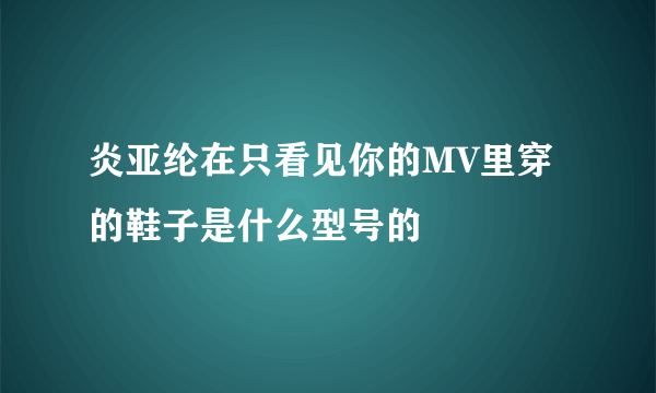 炎亚纶在只看见你的MV里穿的鞋子是什么型号的