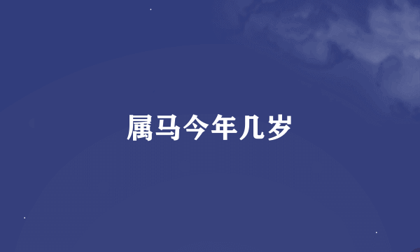 属马今年几岁
