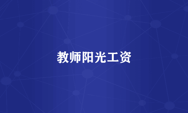 教师阳光工资