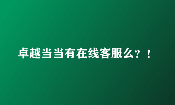 卓越当当有在线客服么？！