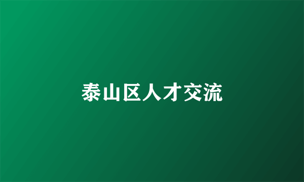 泰山区人才交流