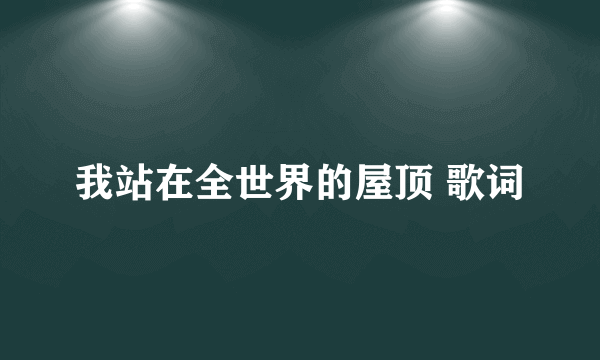 我站在全世界的屋顶 歌词
