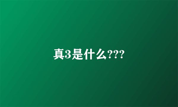 真3是什么???