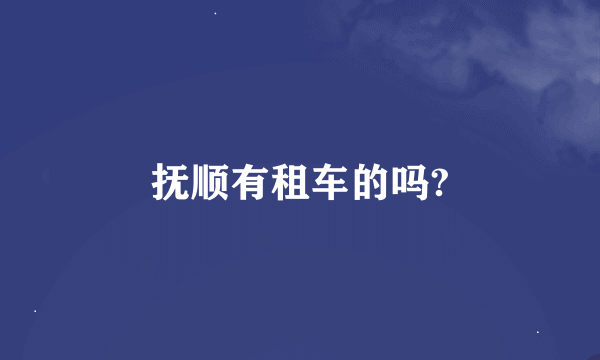 抚顺有租车的吗?