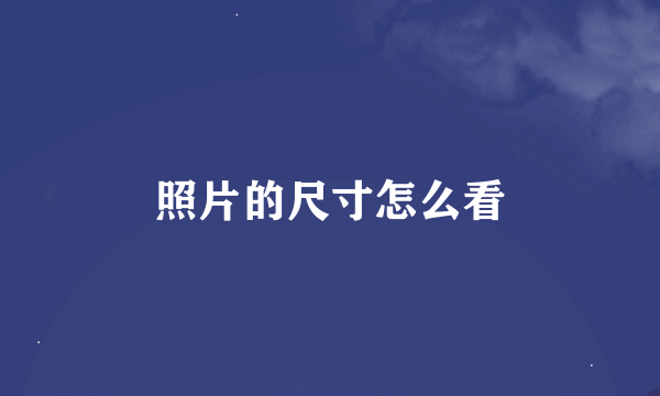 照片的尺寸怎么看