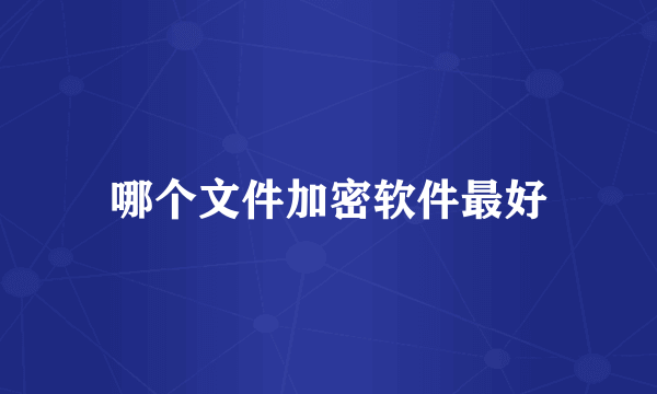 哪个文件加密软件最好
