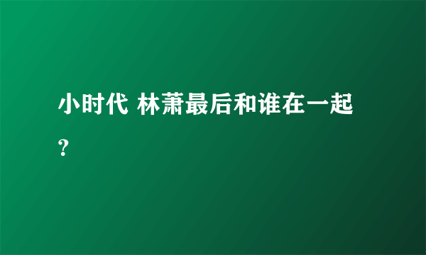 小时代 林萧最后和谁在一起？