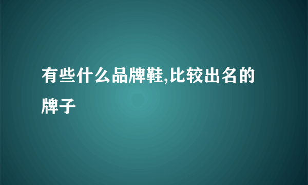 有些什么品牌鞋,比较出名的牌子