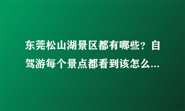 东莞松山湖景区都有哪些？自驾游每个景点都看到该怎么走，具体一点，谢谢
